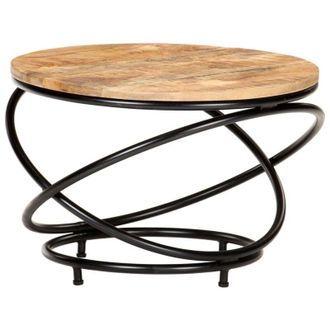 vidaXL Tavolino Nero 60x60x40 cm in Legno Massello di Mango Grezzo vidaXL