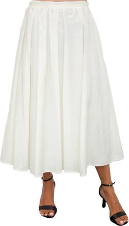 iBlues Witte Gerende Rok - Dames - Midirokken - Wit - XS - Katoen - Rokken