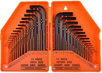 OEM Juego De 30 Llaves Allen Hexagonales En Pulgadas Y Mil&iacute;metros De 0,7 A 10 Mm. Llaves Allen Profesionales (naranja)