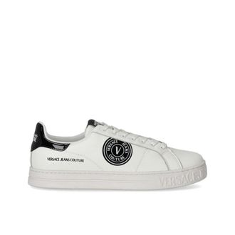 Versace Jeans Couture Schoenen, Heren, Wit, 43 EU, Leer, V-Emblem Court 88 Sneakers