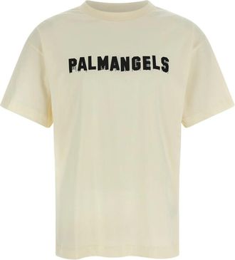 Palm Angels Palm Hills T-Shirt - Heren - T-shirts - Beige - L - Katoen - Tops