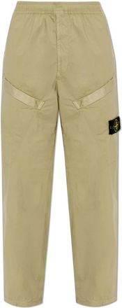 Stone Island Broek met logopatch - Heren - Straight fit broeken - Groen - W33 - Katoen - Broeken