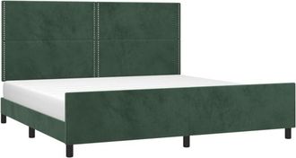 vidaXL Vidaxl - Estructura Cama Sin Colch&oacute;n Terciopelo Verde Oscuro 200x200 Cm