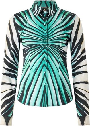 Roberto Cavalli Zee Print Lange Mouw Shirt - Dames - Overhemden - Veelkleurig - S - Katoen - Overhemden