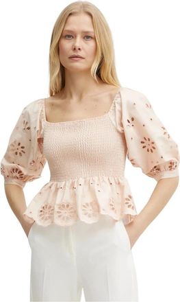 Fracomina Cropped Top van Katoen - Dames - Blouses - Oranje - L - Katoen - Overhemden