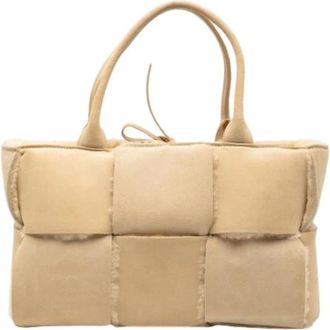 Bottega Veneta Pre-owned Tote Bags, female, Brown, Size: ONE SIZE Pre-owned Suede Tote