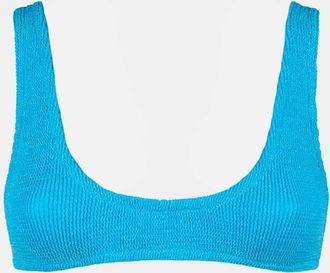 MC2 Saint Barth Woman Light Blue Lurex Crinkle Bralette Swimsuit
