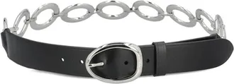 Miu Miu Black Embellished Chain Buckle Belt