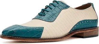 Stacy Adams Tarango Modified Cap Toe Oxford Mens Shoes Teal : 10.5 M, Leather
