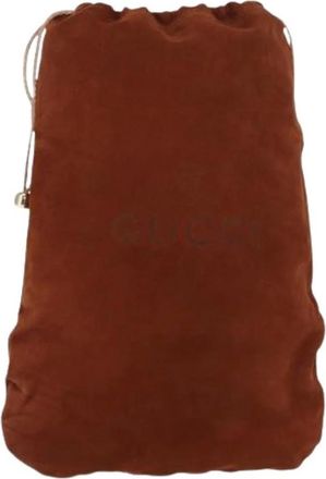 Gucci Pre-owned Accessories, female, Brown, Size: ONE SIZE Pre-owned Suede Pouch