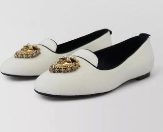 Dolce & Gabbana embellished velvet ballerina flats