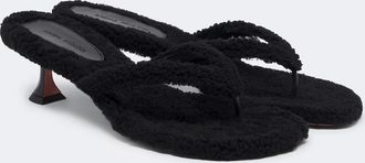 Amina Muaddi Juliette shearling thong sandals