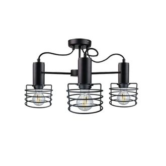 Netlighting Rune Multi Arm Semi Flush Ceiling Light Black 60cm 3x E27