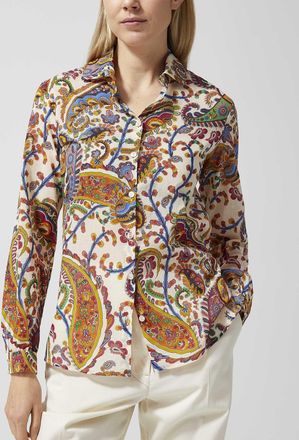 Etro Womens Sheer colourful paisley pure cotton shirt