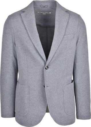 Circolo 1901 Grey Unlined Stretch Cotton Sweatshirt Jacket