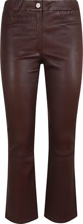 Arma Ankle-Length Stretch Plong&eacute; Leather Trousers