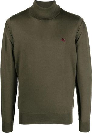 Etro Wollen coltrui sweatshirt - Heren - Coltruien - Groen - M - Wol - Truien & Vesten