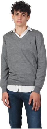 Ralph Lauren Polo golf in wol V-hals - L- GRE - Heren - V-hals truien - Grijs - L - Wol - Truien & Vesten