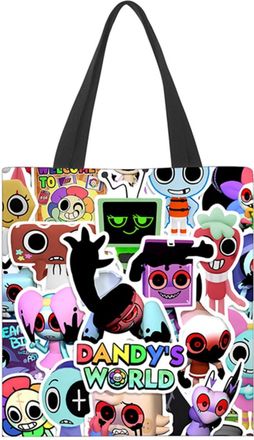 Generic Dandys World Canvas Shopping Bag (33x38cm) - Reusable Grocery Tote Duty Market Bag for Daily Use, Commuting, and Shopping (P)