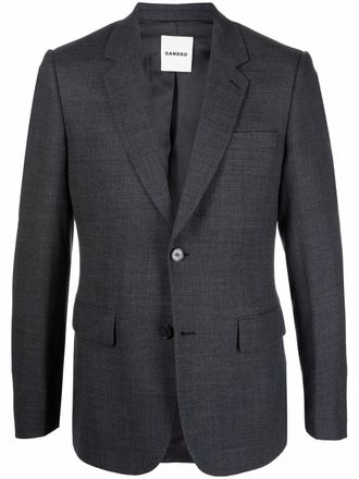 Sandro single-breasted wool suit jacket - Grey