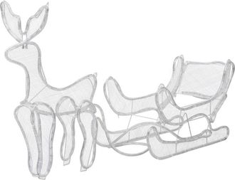 vidaXL Reno Y Trineo De Navidad Con Malla 432 Led Vidaxl