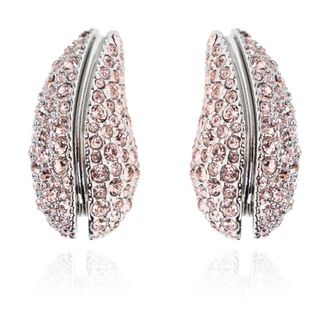 Tory Burch Oorbellen met glinsterende kristallen - Dames - Oorbellen - Roze - ONE Size - Accessoires