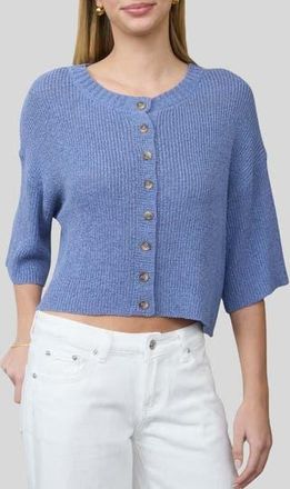 Blu Pepper Three-Quarter Sleeve Cardigan in Dusty Blue at Nordstrom Rack, Size Medium