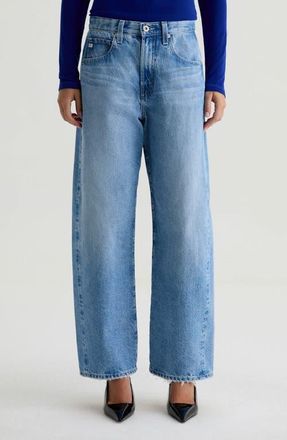 AG - Adriano Goldschmied Hattie High Waist Ankle Wide Barrel Leg Jeans in Blueprint at Nordstrom, Size 23