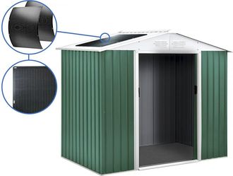 Habitat et Jardin Habitat Et Jardin - Cobertizo De Jard&iacute;n Met&aacute;lico - rosas - 4,07 M&sup2; Con Paneles Solares