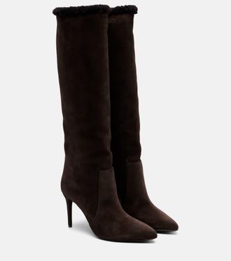 PARIS TEXAS Botas altas Stiletto 85 de ante con borrego