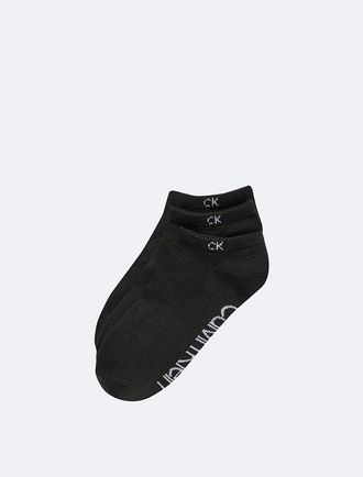 Calvin Klein Womens Flat Knit 3-Pack No Show Socks - Black