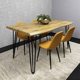 Kosy Koala Dining Table & Chairs Set Table & 4 Chairs Dining Room Furniture in Mustard