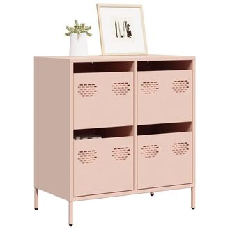 Berkfield Home Sideboard&not;Pink 68x39x73.5 cm Cold-rolled Steel in Pink