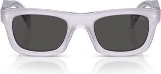 Prada 50mm Pillow Sunglasses in Frosted Ice /Dark Grey at Nordstrom