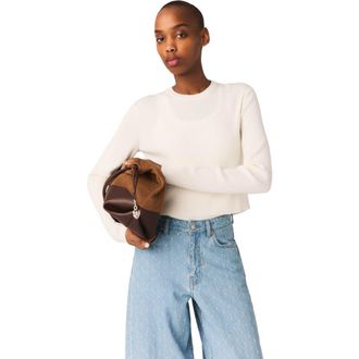 Maje Jewel-button back sweater in Ecru at Nordstrom, Size X-Small