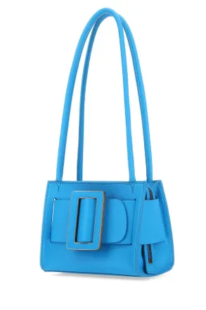 Boyy Womens Light Blue Leather Bobby 18 Soft Shoulder Bag Hawaii Borse A Mano