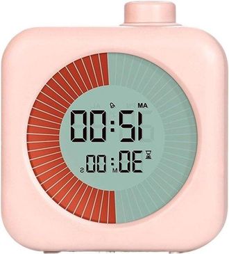 OEM Reloj Despertador Digital - Temporizador De Productividad - Gesti&oacute;n Del Tiempo - Temporizador Visual - 10x10 Mm - Rosa