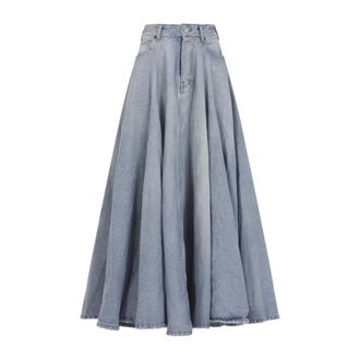 Balenciaga Light Blue Godet Maxi Skirt