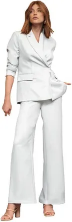 Jessica London Bi-Stretch Shaped Blazer in White at Nordstrom, Size 16