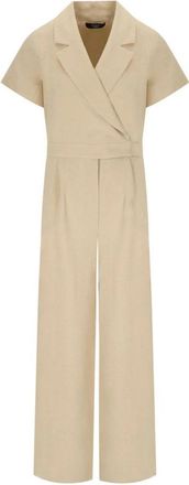 Max Mara Oblato Jumpsuit - Dames - Jumpsuits - Beige - L - Katoen - Jumpsuits & Playsuits