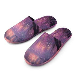 Generic Magical Forests Creek Glowing Mens House Slippers Slip Indoor Slipper On Shoes Warm Outdoor