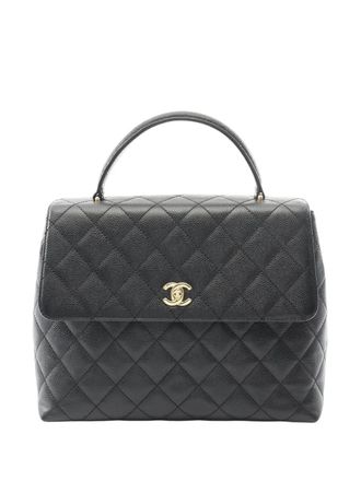 Chanel 2003-2004 CC Quilted Caviar Top Handle handbag - Black