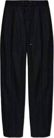 Dolce & Gabbana Wollen broek met naaddetails op de pijpen - Heren - Straight fit broeken - Zwart - L - Wol - Broeken