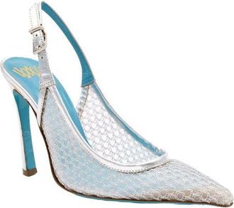Valentina Rangoni Rea Mesh Slingback in Silver Nadira at Nordstrom, Size 8.5
