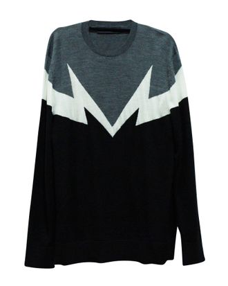 Neil Barrett Double Sonic Bolt Sweatshirt in Multicolor Wool