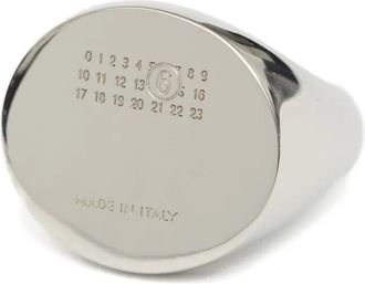 Maison Margiela Anello Minimal con logo 4mm - Argento