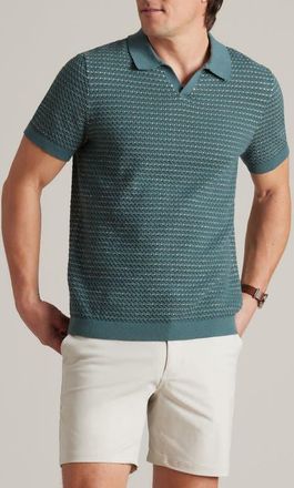 Rhone Johnny Collar Polo in Tidal Green/sandstone at Nordstrom, Size Large