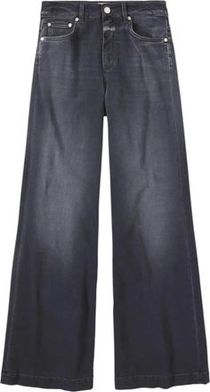 Closed High-Waisted Wide Leg Grijze Jeans - Dames - Loose Fit Jeans - Grijs - W25 L32 - Jeans