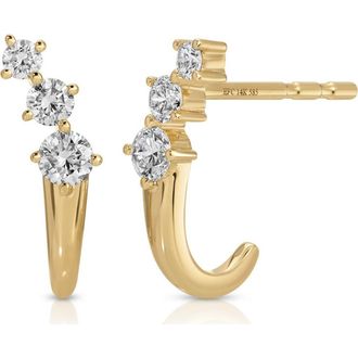 EF Collection Leila Huggie Hoop Earrings in 14K Yellow Gold at Nordstrom