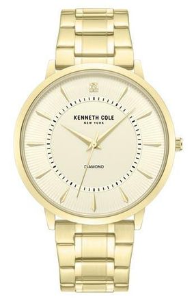 Kenneth Cole Diamond Bracelet Watch, 45mm in Gold at Nordstrom Rack
